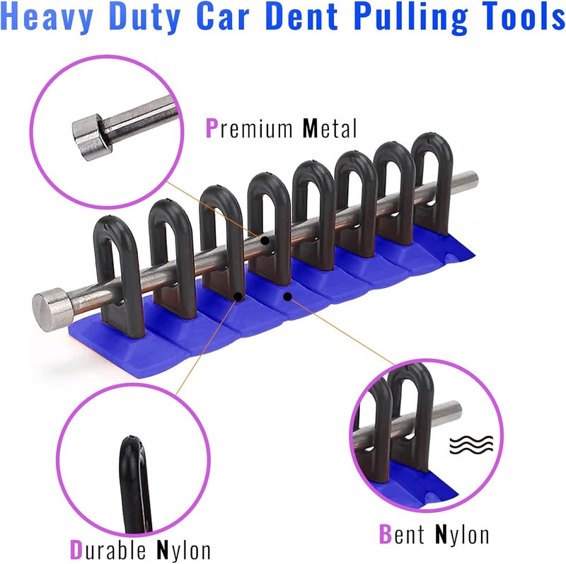HiYi Car Dent Repair Tools Heavy Duty Paintless Repair Removal Tools Strong Dent Puller Handle Lifter Blue Glue Tabs Powerful Body Repair Dent Remover Tool Kit for Car Dent Repair (Blue) - Image 3